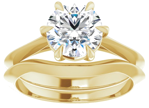 Sužadėtuvių Žiedas „Claw-Prong Solitaire“ 14k yellow gold Round 7.4mm (8)