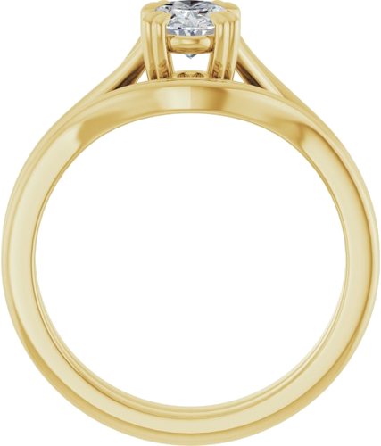 Sužadėtuvių Žiedas „Solitaire“ 585 Geltonojo Aukso Oval 7mm x 5mm (7)