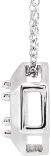 14K White 5 mm Round Geometric 16-18  Necklace Mounting (2)