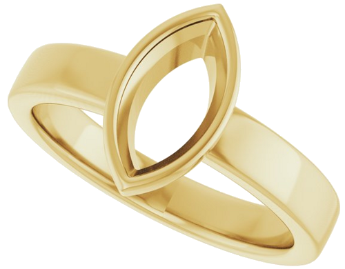 14K Yellow 10x5 mm Marquise Solitaire Engagement Ring Mounting (5)