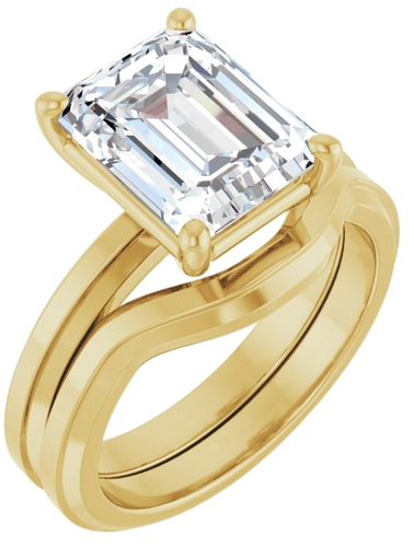 Sužadėtuvių Žiedas „Solitaire“ 14k yellow gold Emerald 10mm x 8mm (6)