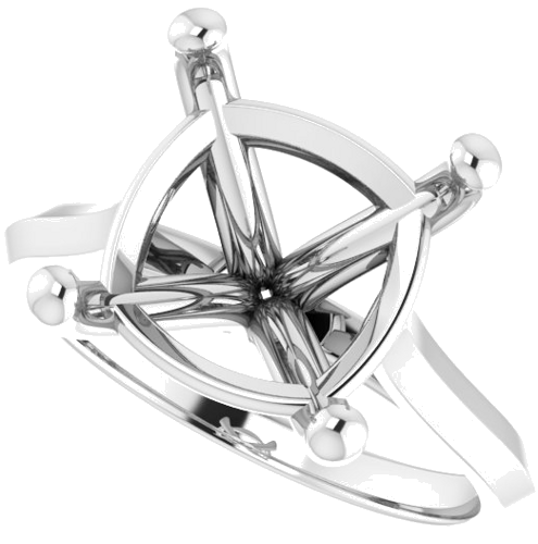 Sužadėtuvių Žiedas „Claw-Prong“ 14k white gold Cushion 11mm (5)