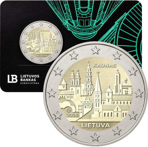 2026 Lithuania Kaunas 2 Euro Coin BU in Coin Card (1)