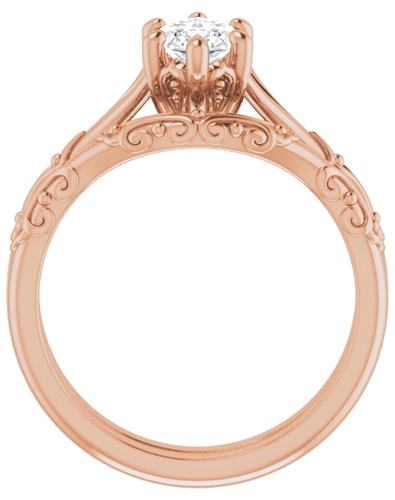 Sužadėtuvių Žiedas „Solitaire Sculptural“ 14k rose gold Marquise 10mm x 5mm (7)