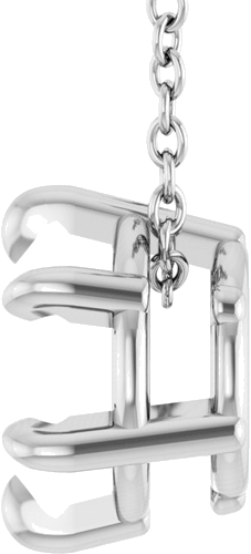 14K White 7 mm Round Solitaire 16-18  Necklace Mounting (3)