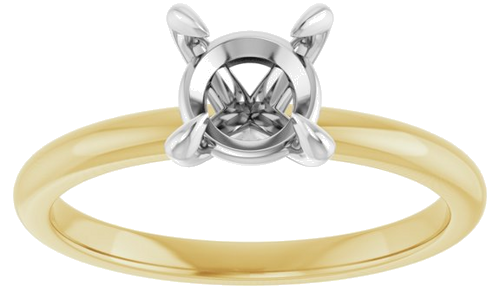 Sužadėtuvių Žiedas „Solitaire“ 14k yellow gold & platinum Round 6.5mm (3)