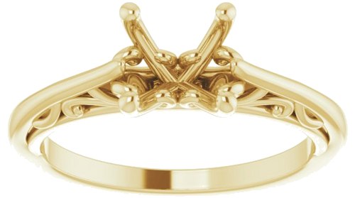 Sužadėtuvių Žiedas „Solitaire“ 585 Geltonojo Aukso Round 7mm (3)