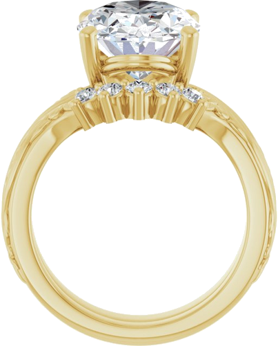Sužadėtuvių Žiedas „Solitaire Sculptural“ 14k yellow gold Oval 14mm x 10mm (7)