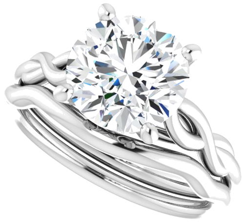 14K White  8.8 mm Round Solitaire Engagement Ring Mounting (10)