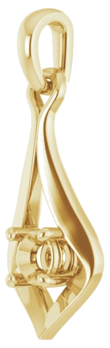 14K Yellow  3.5 mm Round Pendant Mounting (2)