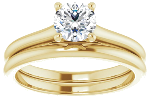 14K Yellow 5.5 mm Round Solitaire Engagement Ring Mounting (8)