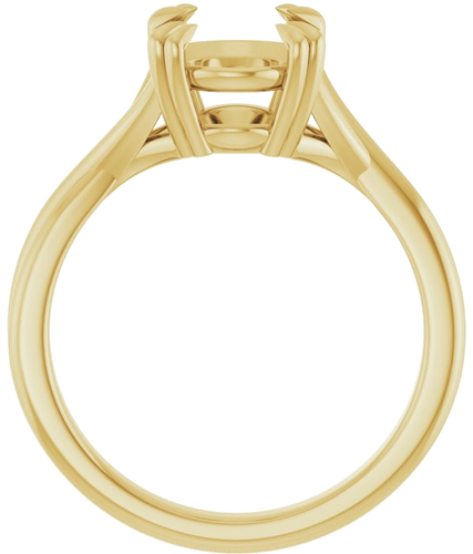 Sužadėtuvių Žiedas „Double Claw-Prong Solitaire Criss-Cross“ 14k yellow gold Oval 10mm x 8mm (2)