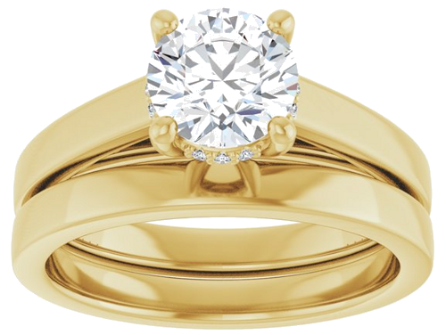 Sužadėtuvių Žiedas „Hidden Halo-Style“ 14k yellow gold Round 6.5mm (8)