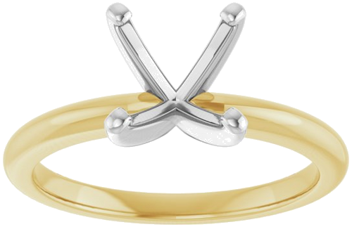 14K Yellow   White  8.2 mm Round Solitaire Engagement Ring Mounting (3)