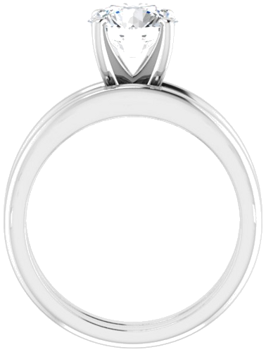 10K White  7.4 mm Round Solitaire Engagement Ring Mounting (7)