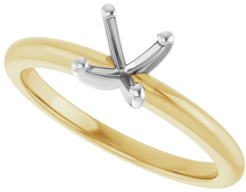 14K Yellow   White  5.8 mm Round Solitaire Engagement Ring Mounting (5)