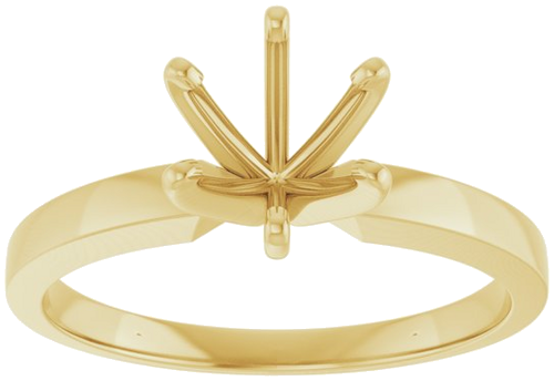 Sužadėtuvių Žiedas „Solitaire“ 585 Geltonojo Aukso Round 6mm x 6.6mm (3)