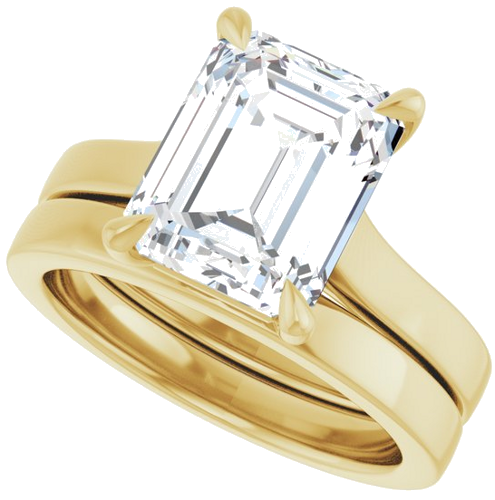Sužadėtuvių Žiedas „Claw-Prong“ 14k yellow gold Emerald 10mm x 8mm (10)