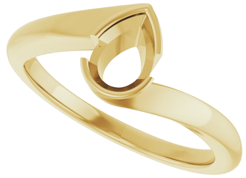 Sužadėtuvių Žiedas „Half-Bezel Solitaire“ 14k yellow gold Pear 6.5mm x 4.5mm (5)