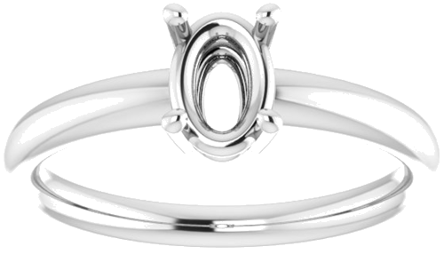 Sužadėtuvių Žiedas „Solitaire“ 417 Baltojo Aukso Oval 7mm x 5mm (3)
