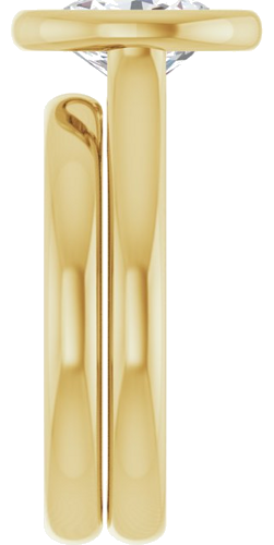 Sužadėtuvių Žiedas „Bezel-Set Solitaire“ 750 Geltonojo Aukso Oval 9mm x 7mm (9)