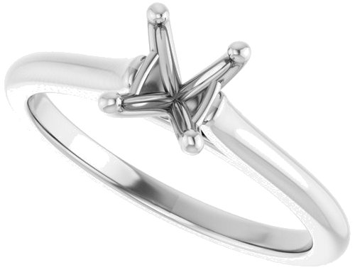 Sužadėtuvių Žiedas „Accented“ 14k white gold Oval 7mm x 5mm (5)