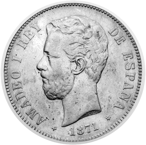 5 Pesetas Amadeo I (1871-1873) Spain silver coin (1)