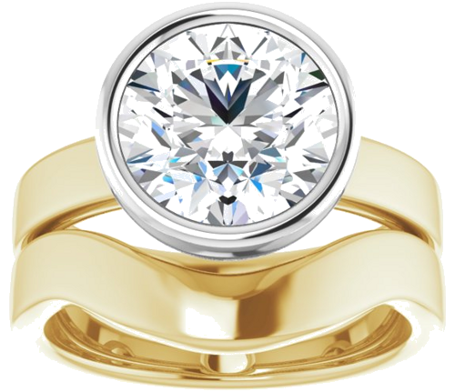 Sužadėtuvių Žiedas „Solitaire“ 585 Baltojo Ir Geltonojo Aukso Round 9.4mm (8)