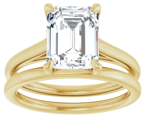 Sužadėtuvių Žiedas „Claw-Pong“ 10k yellow gold Emerald 9mm x 7mm (8)