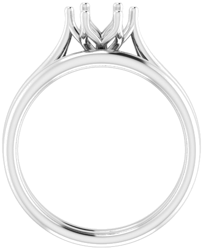 14K White 6 mm Cushion Engagement Ring Mounting (7)