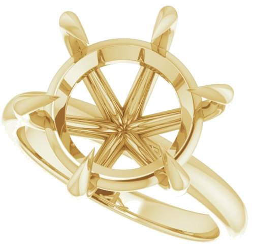 Sužadėtuvių Žiedas „Claw-Prong“ 18k yellow gold Round 12mm (5)