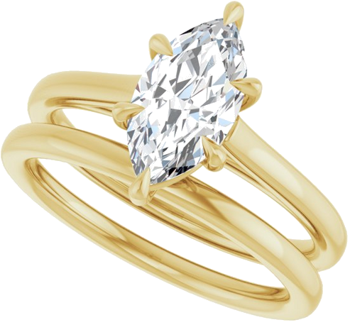 Sužadėtuvių Žiedas „Claw-Pong“ 14k yellow gold Marquise 10.5mm x 5.5mm (10)