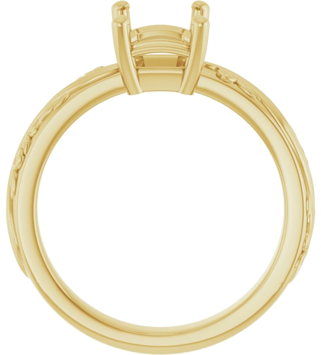 Sužadėtuvių Žiedas „Solitaire Sculptural“ 14k yellow gold Emerald 8mm x 6mm (2)