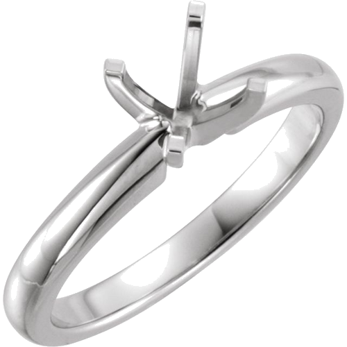 Sužadėtuvių Žiedas „Solitaire“ 14k white gold Round 7.3mm x 7.7mm (1)