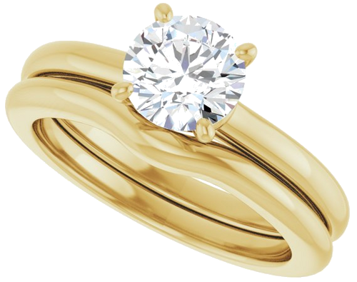 14K Yellow  6.5 mm Round Solitaire Engagement Ring Mounting (10)