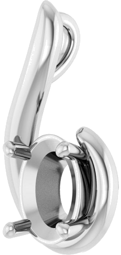 Pakabukas „Freeform“ 14k white gold Oval 9mm x 7mm (2)