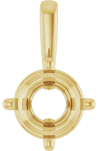 14K Yellow 6.5 mm Round 4-Prong Pendant Mounting (1)