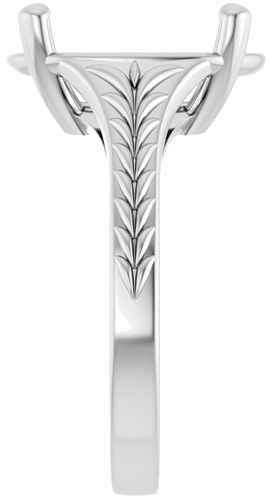 Sužadėtuvių Žiedas „Solitaire“ 18k white gold Elongated Cushion 12mm x 10mm (4)