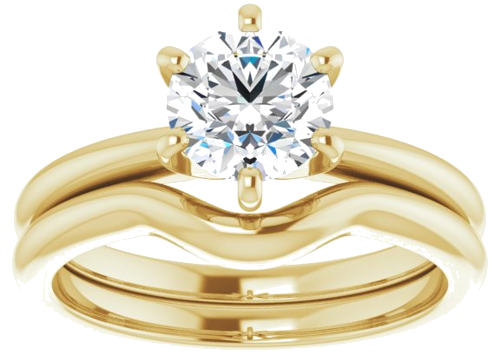 14K Yellow  6.5 mm Round Solitaire Engagement Ring Mounting (8)