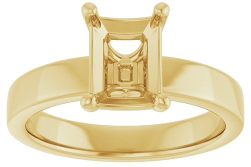 Sužadėtuvių Žiedas „Solitaire“ 585 Geltonojo Aukso Emerald 8mm x 6mm (3)