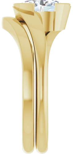 Sužadėtuvių Žiedas „Half-Bezel Solitaire“ 18k yellow gold Oval 7.5mm x 5.5mm (9)