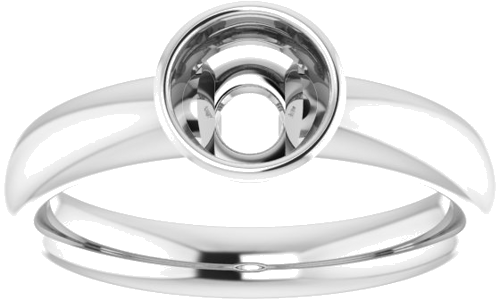 Sužadėtuvių Žiedas „Bezel-Set Solitaire“ 585 Baltojo Aukso Round 5.8mm (3)