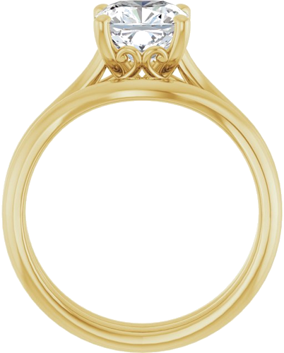 Sužadėtuvių Žiedas „Solitaire“ 18k yellow gold Cushion 7mm (7)