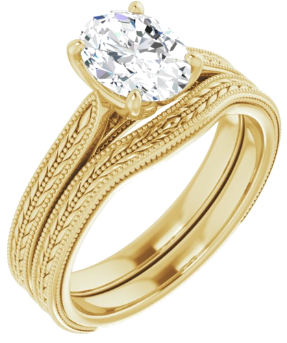 Sužadėtuvių Žiedas „Solitaire“ 14k yellow gold Oval 8mm x 6mm (6)