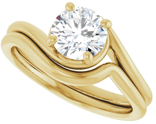 Sužadėtuvių Žiedas „Solitaire“ 585 Geltonojo Aukso Round 6.5mm (10)