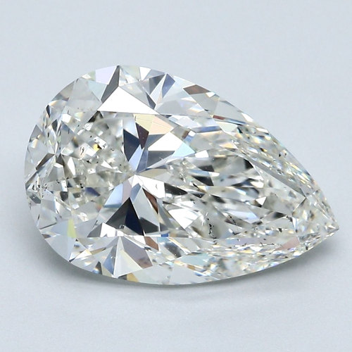 3.71 carat H-SI1 Natūralus Pear Deimantas (1)