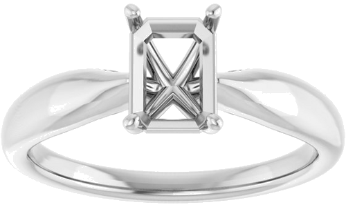 Sužadėtuvių Žiedas 14k white gold Emerald 7mm x 5mm (3)