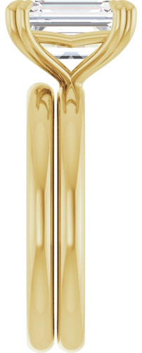 Sužadėtuvių Žiedas „Double Claw-Prong“ 14k yellow gold Emerald 9mm x 7mm (9)