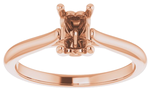 Sužadėtuvių Žiedas „Solitaire“ 14k rose gold Emerald 6mm x 4mm (3)
