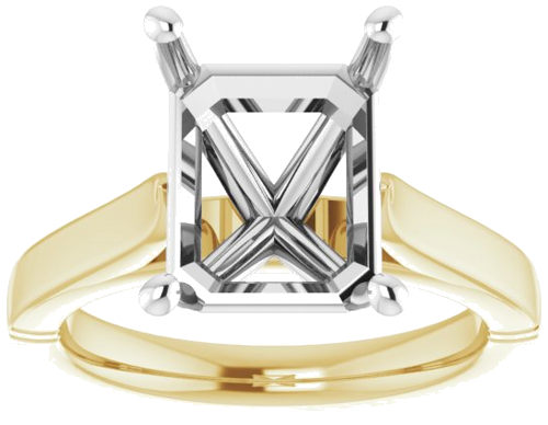 Sužadėtuvių Žiedas „Solitaire“ 585 Baltojo Ir Geltonojo Aukso Emerald 11mm x 9mm (3)